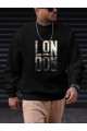 Erkek Uzun Kollu Bisiklet Yaka London Logo Baskılı Iki Iplik Sweat