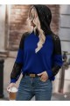 Kadın Uzun Kollu Dantelli Kapşonlu Viskon Iki Iplik Bluz
