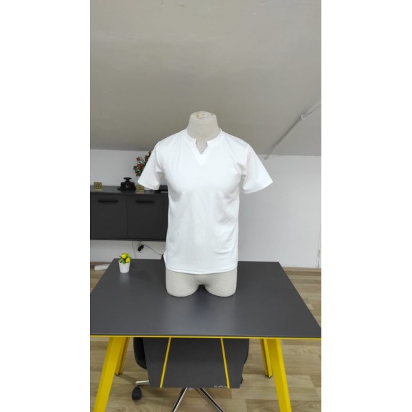 Erkek Kısa Kollu Bisiklet Yaka Burgu Tişört