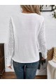 Kadın Uzun Kollu Bisiklet Yaka Kolları Tüllü Waffle Bluz