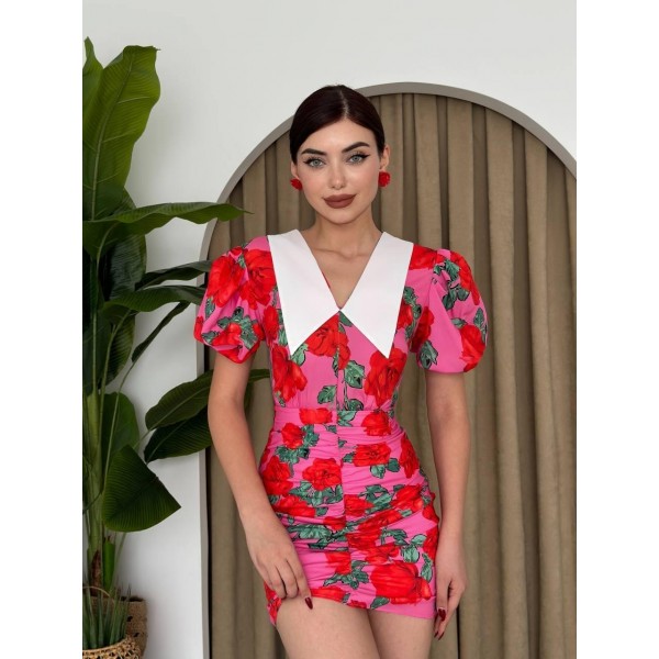 Perast Çiçek Detaylı Elbise