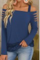 Kadın Uzun Lazer Kesik Detaylı Askılı Viskon Iki Iplik Bluz