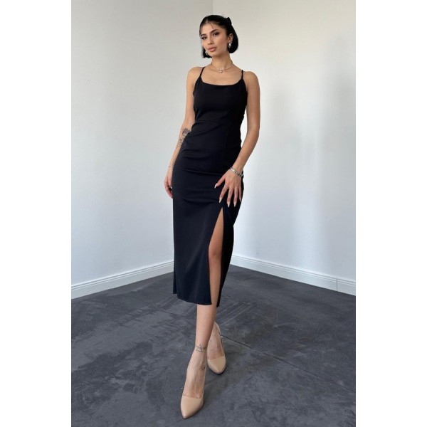 Siyah Sırt Dekolteli Elbise