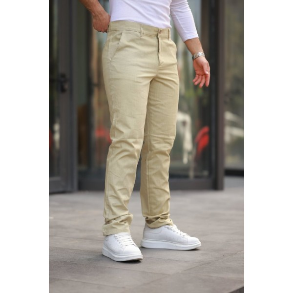 Erkek Rahat Keten Pantolon