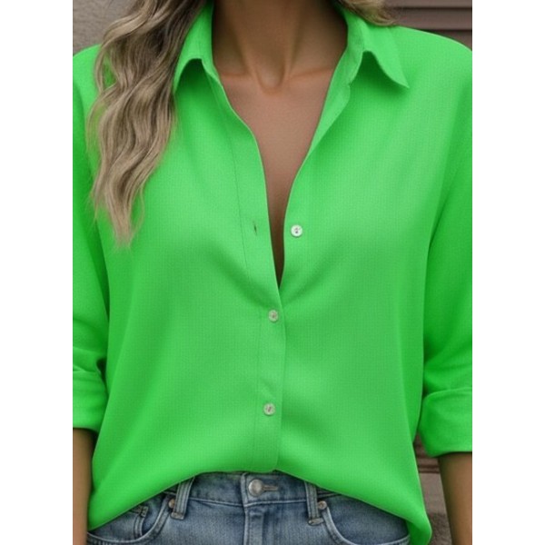 Kadın Uzun Kollu Yakalı önden Düğmeli Gömlek