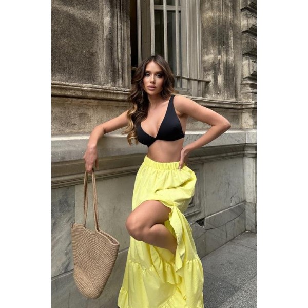 Audrey Fıfrlı Yırtmaç Detay Etek 4037