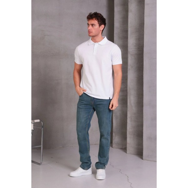 Erkek Slim Fit Pamuklu Yumuşak Doku Nefes Alan Kumaş Yakalı Tişört