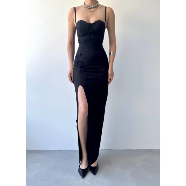 Stor Gül Detaylı Elbise