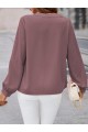 Kadın Uzun Kollu önden Düğmeli Hakim Yaka Ithal Krep Bluz