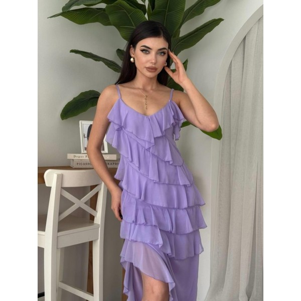 Ples Yırtmaç Detaylı Elbise