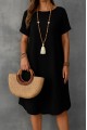 Kadın Kısa Kollu Kayık Yaka Bürümcük Elbise