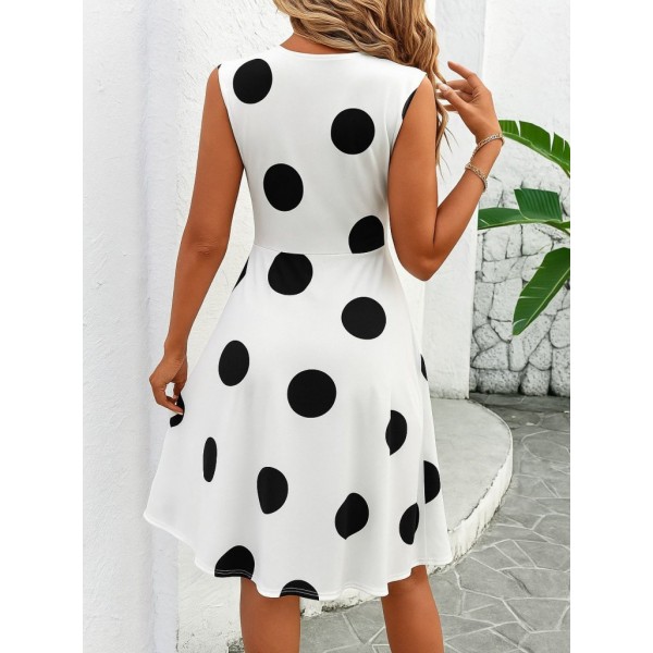 Kadın Sıfır Kollu önden çapraz Detaylı Leopar Desenli Süprem Elbise