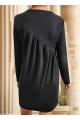 Kadın Uzun Kollu Bisiklet Yaka çapraz Büzgü Detay Iki Iplik Mini Boy Elbise