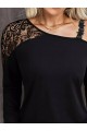 Kadın Tek Omuzu Açık Askılı Dantelli Viskon Bluz
