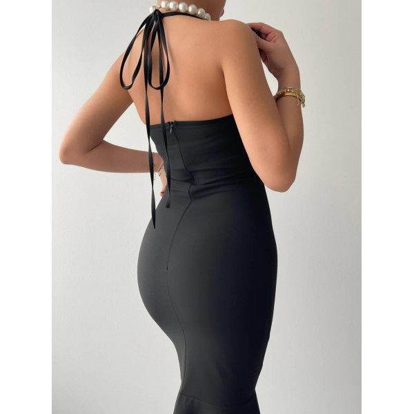 Monea Boyundan Bağlamalı Elbise