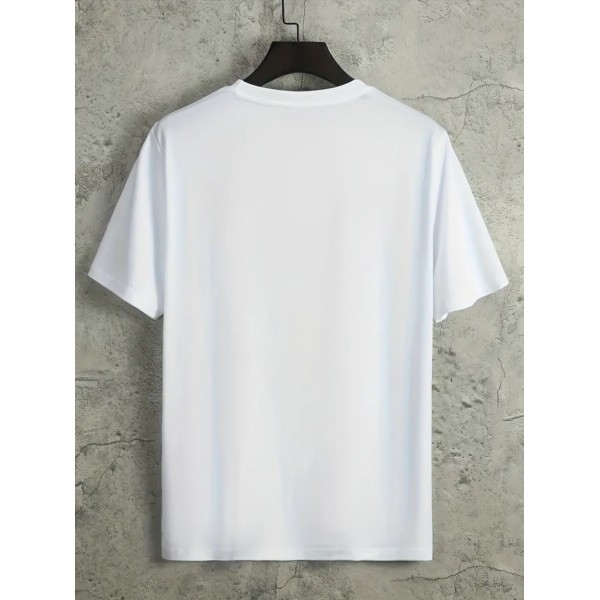 Erkek Kısa Kollu Bisiklet Yaka Baskılı Süprem Tişört