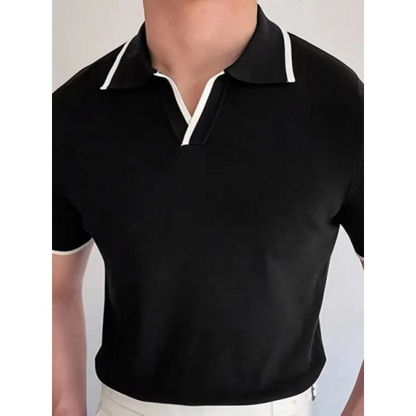 Erkek Kısa Kollu Yakalı Triko Tişört