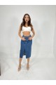 6478 DENİM MIDI SLIT SKIRT-MAVİ