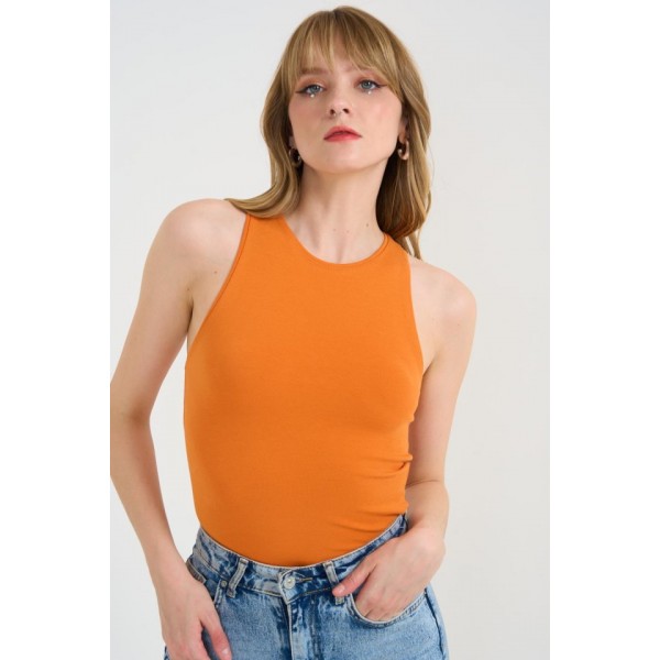 Örme Bisiklet Yaka Atlet - Oranj