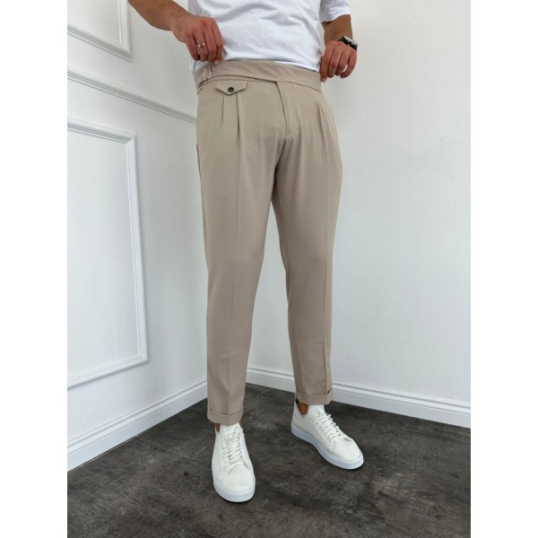 Erkek Bel Toka Detaylı Pileli Old Money Pantolon