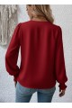 Kadın Uzun Kollu Dökümlü Kruvaze Yaka Kol Ucu Gipeli Sandy Bluz