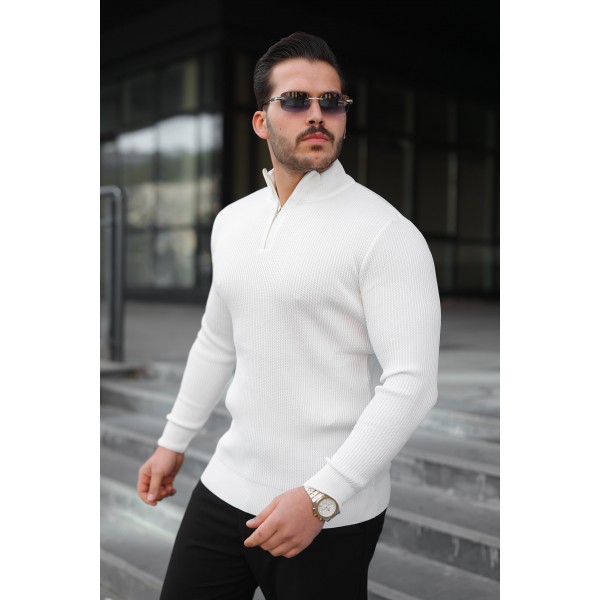 Erkek Balıkçı Zip Yaka Uzun Kollu Triko