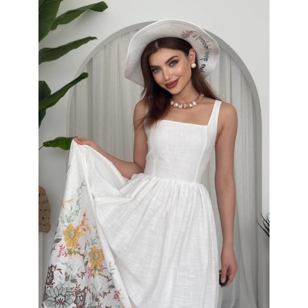 Mazi Çiçek Desenli Elbise