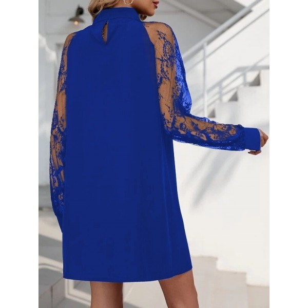 Kadın Uzun Kollu Damla Detaylı Sandy Mini Elbise