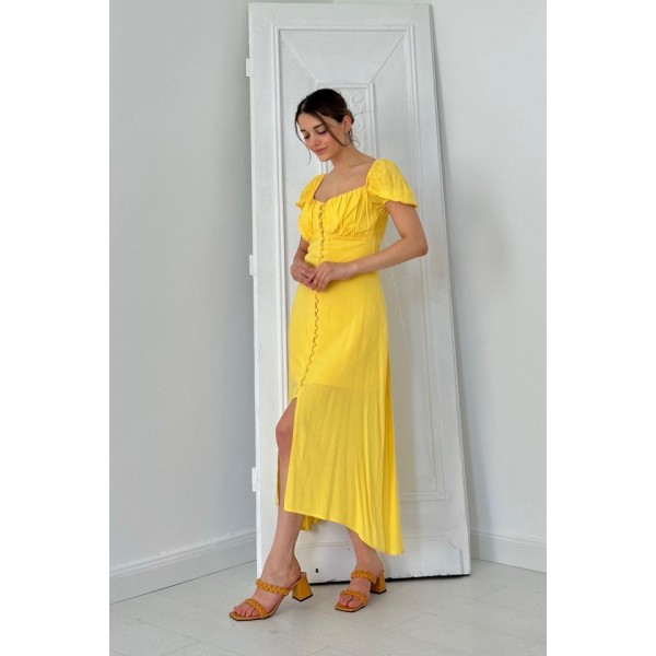 Sarı Prenses Yaka Elbise
