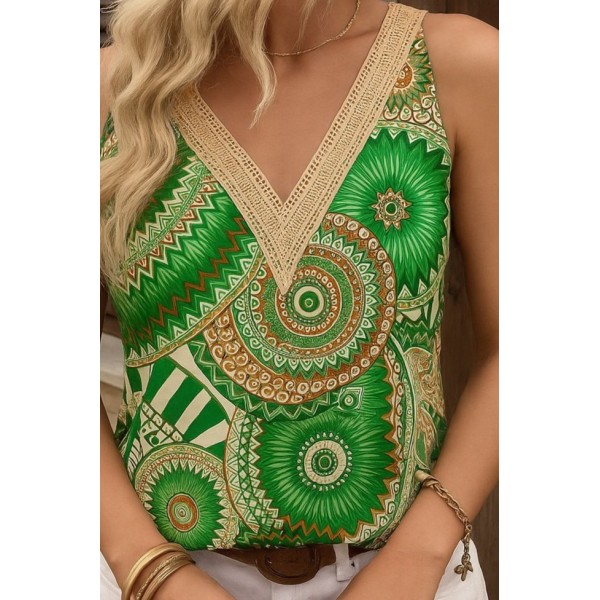 Kadın Askılı V Yaka Dantelli Süprem Bluz