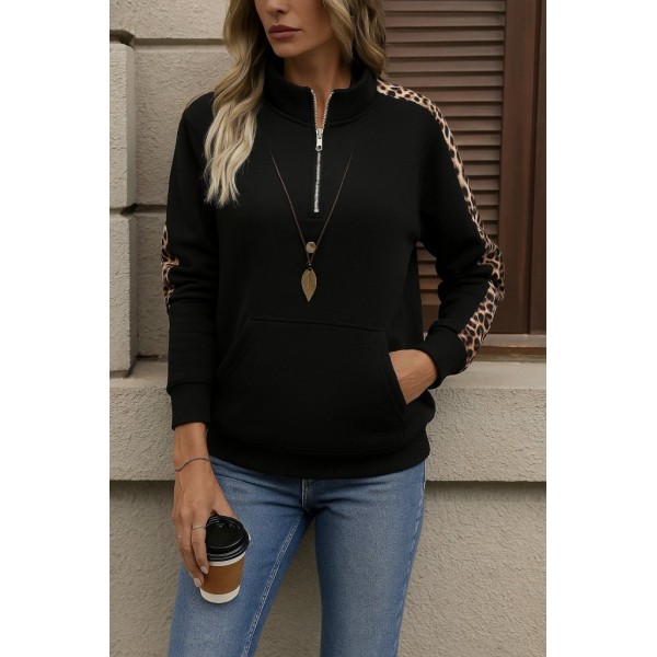 Kadın Uzun Kollu Balıkçı Yaka önden Fermuarlı Polar Bluz