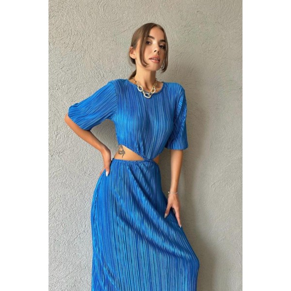 Mavi Piliseli Elbise