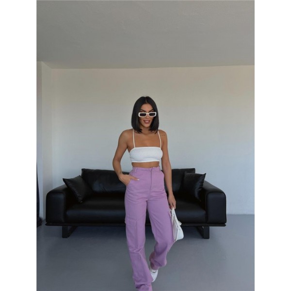 KARGO PANTOLON - Lila