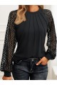 Kadın Uzun Kollu Yarı Balıkçı Yaka önü Nervürlü Viskon Iki Iplik Bluz