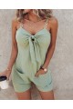 Kadın Askı Aksesuarlı önü Bağlama Detay Salopet şort Tulum