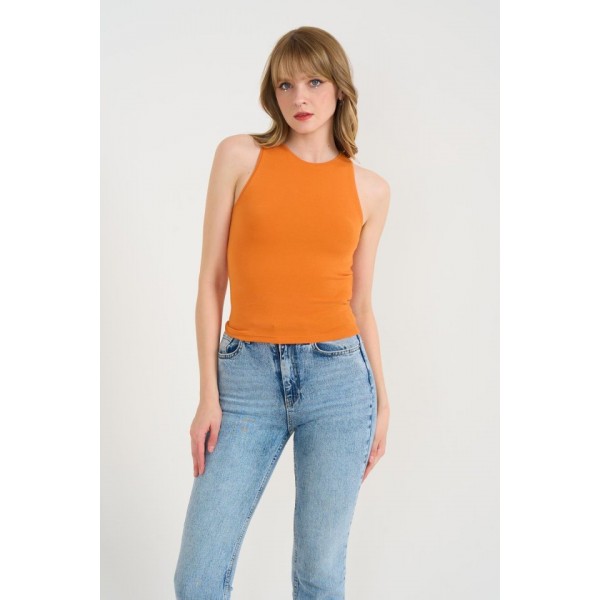 Örme Bisiklet Yaka Atlet - Oranj