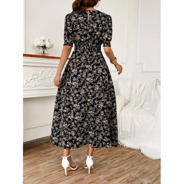 Kadın Yarım Kollu Bisiklet Yaka Kol Ve Bel Gipe Detay Süprem Elbise