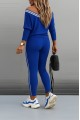 Kadın Uzun Kollu Tek Omuzu Açık Detaylı Viskon Iki Iplik Bluz Ve Pantolon Ikili Takım