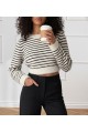 Kadın Uzun Kollu Balıkçı Yaka Crop Triko Bluz
