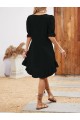 Kadın Kısa Kollu Kol Ve Eteği Volanlı Bisiklet Yaka Aerobin Elbise