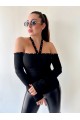 Kadın Halter Yaka Detay Bluz