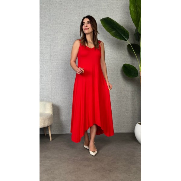 Kadın Omuz Askılı Toka Detay Maxi Boy Elbise