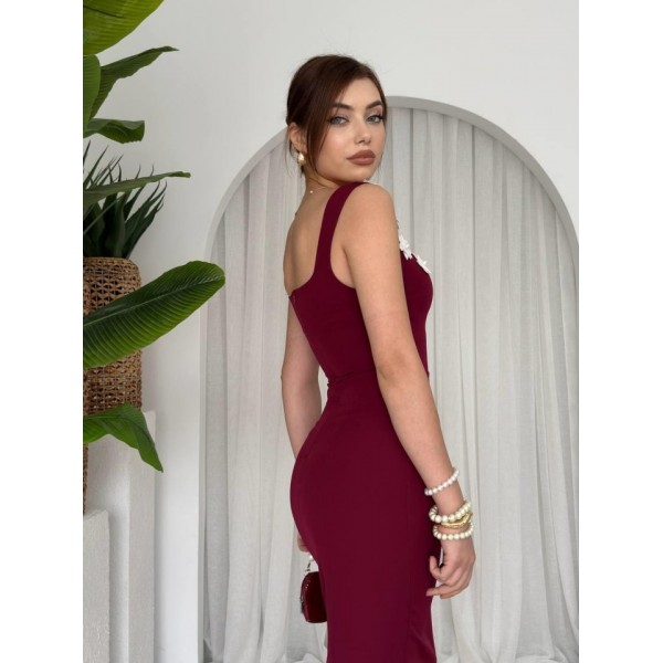 Mıng Çiçek Detaylı Elbise