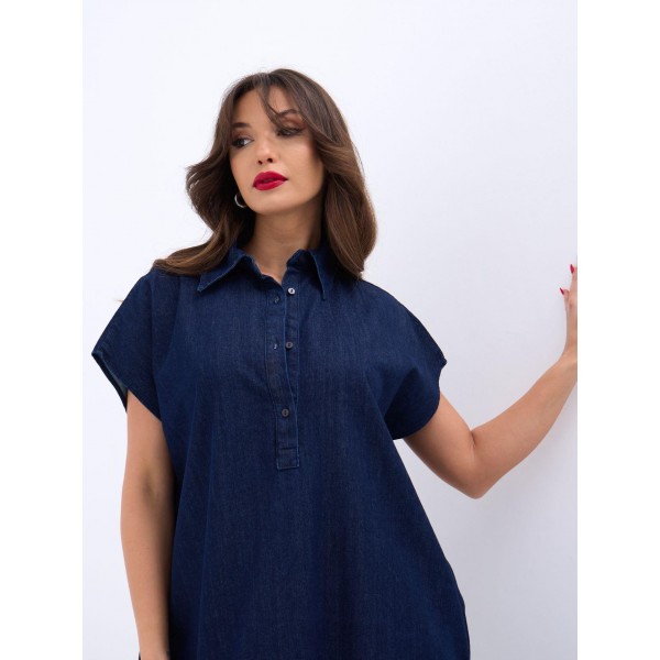 7348 KOT ELBİSE-MAVİ