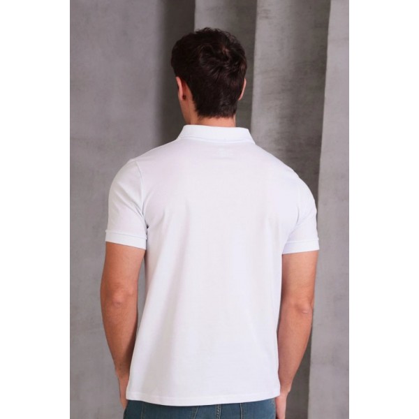 Erkek Slim Fit Pamuklu Yumuşak Doku Nefes Alan Kumaş Yakalı Tişört