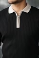 Erkek Kol Ve Yaka Detaylı Uzun Kollu Triko