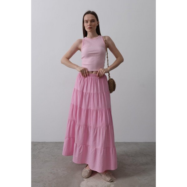 KAT KAT KETEN ETEK - Şeker Pembe