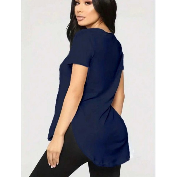 Kadın Türlü Viskon Kumaş Yırtmaç Detaylı Bluz