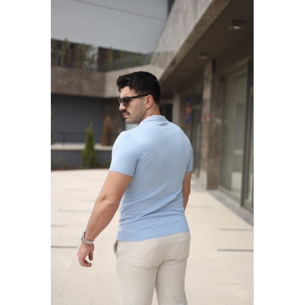 Erkek Polo Yaka Fermuar Detaylı Tişört