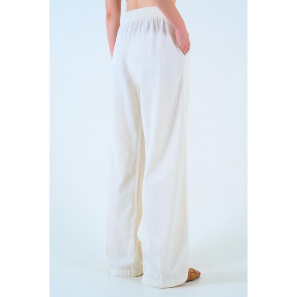 Beli Lastikli Palazo Pantolon - Taş